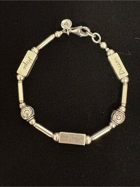 Silpada 925 Sterling Silver Hope Joy Dream Message Bead Bracelet B1913